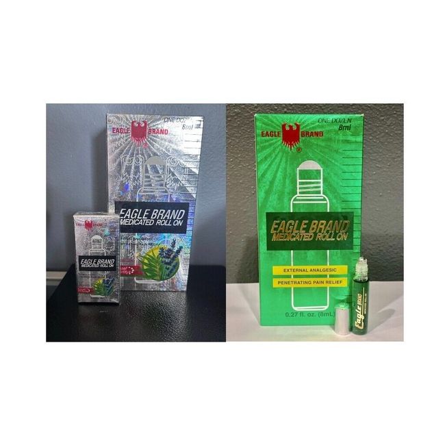 Eagle Brand Medicated Oil Roll On 2 Packs (12pcs/pack) Dau Xanh + Trang 2023