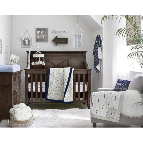 Wendy Bellissimo Hanging Wood Wall Art, Wall Décor + Wall Plaque - Cloud Ribbon in Blue + Grey