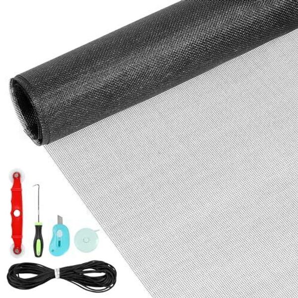 48x117 Inch Window Screen Replacement Repair Kit Fiberglass Mesh Screen Roll