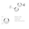 Tuscany Silver Women's Sterling Silver 8 mm Ball Stud Earrings
