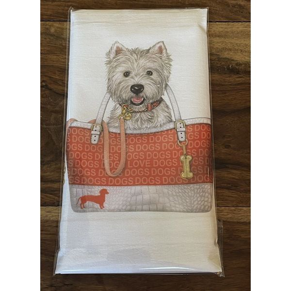 Mary Lake Thompson Flour Sack Towel  Westie In A Orange Doggie Tote Bag