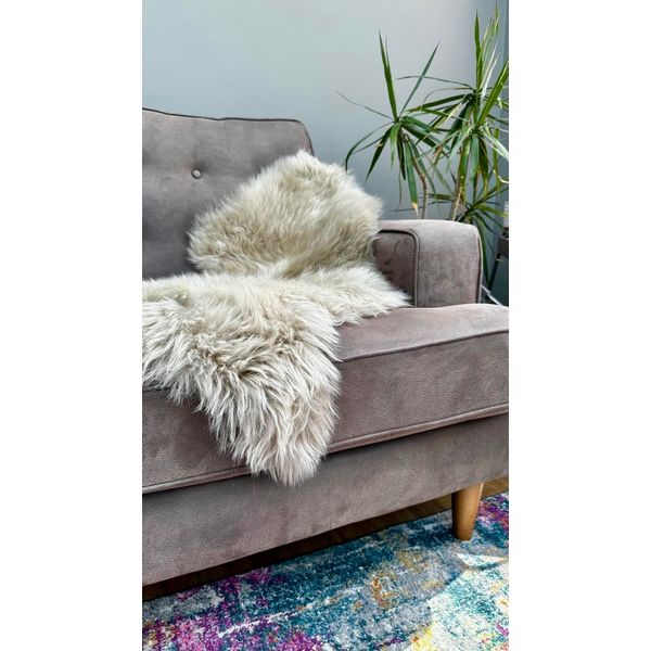 The NHC Hide Collection Oyster Sheepskin Rug