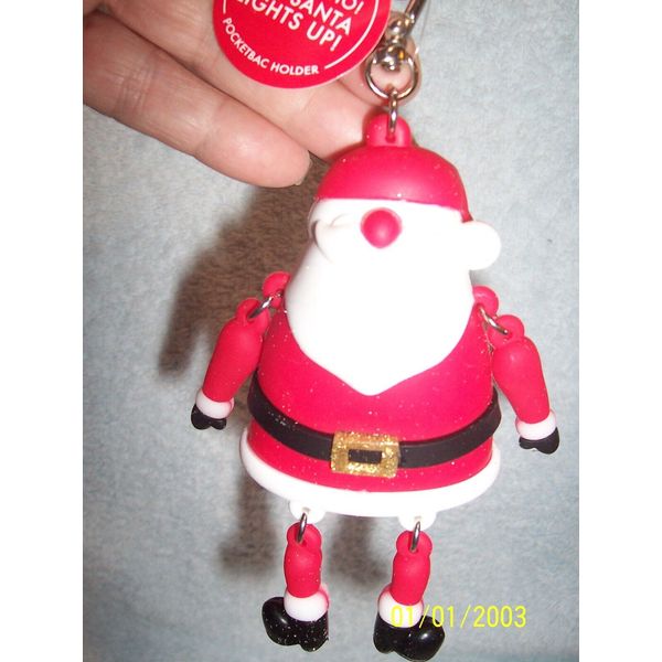 Bath & Body Works Light-Up Santa Pocket *Bac Holder & Keychain New 2022