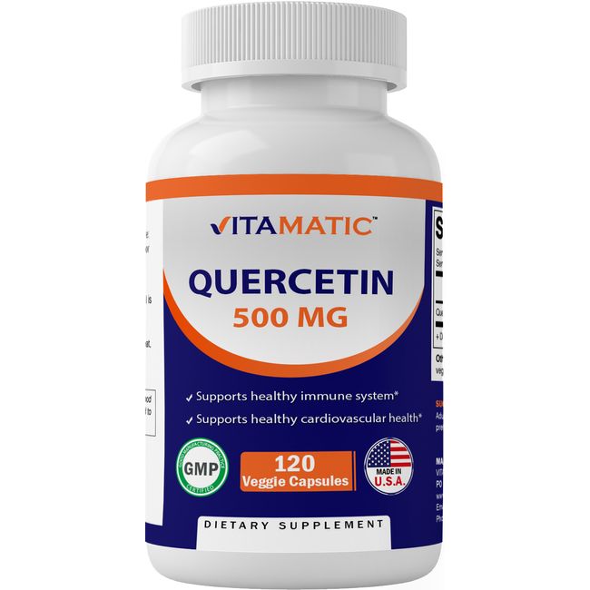 Vitamatic Quercetin 500 mg, 120 Vegetarian Capsules