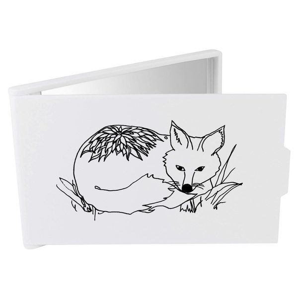 Azeeda 'Curled Up Fox' Compact/Travel/Pocket Makeup Mirror (CM00006897)