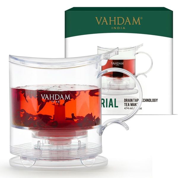 Imperial Tea Maker - 16oz, Bottom Dispensing Tea Pot | Drain-Tap Technology, All-in-One Tea Kit | Tea Pot with Infusers for Loose Tea | Tea Steeper | Gift for Tea Lovers | VAHDAM