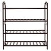 Coffee 12 Batten 4 Tiers Bamboo Easy Simple Assembly Shoe Rack