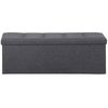 Folding Storage Ottoman Bench 43Inch Footrest Storage Chest w/Divider Dark Gray