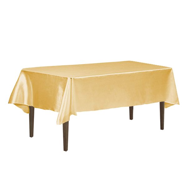 LinenTablecloth 60 x 102-Inch Rectangular Satin Tablecloth Gold