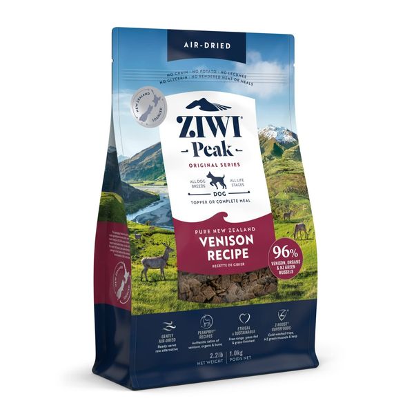 ZIWI Peak Air-Dried Dog Food – All Natural, High Protein, Grain Free & Limited Ingredient with Superfoods (Venison, 2.2 lb)