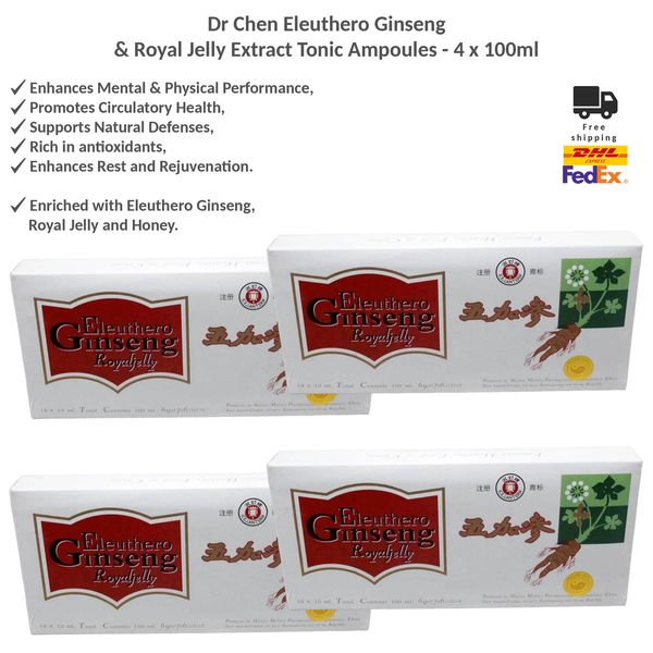 Dr Chen Natural Eleuthero Ginseng & Royal Jelly Extract Ampoules 100ml x 4