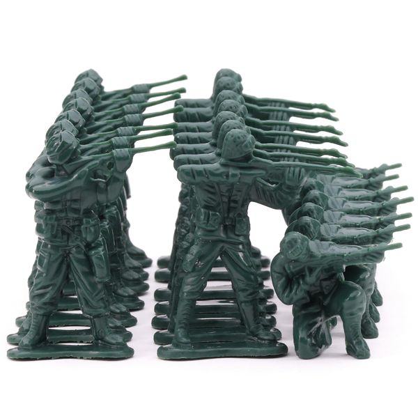 Entervending Army Men Action Figures - 2” Small Soldiers for Boys - 100 Pcs Green Army Soldier Toy Playset - Military Toys - Army Party Favor Decorations - Birthday Toys