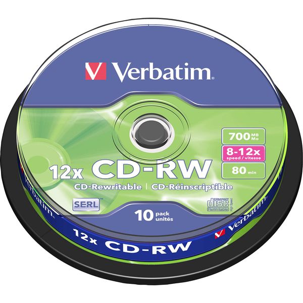 Verbatim 43480 - CD-RW 12x 10pk Spindle