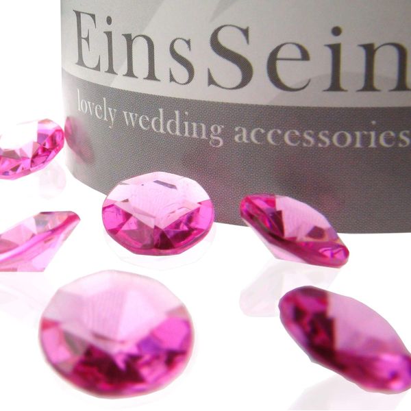 EinsSein 100x Funkelnde Diamantkristalle 12mm pink Dekoration Dekosteine Diamanten Funkelnde Diamantkristalle Streudeko Konfetti Tischdeko Hochzeit