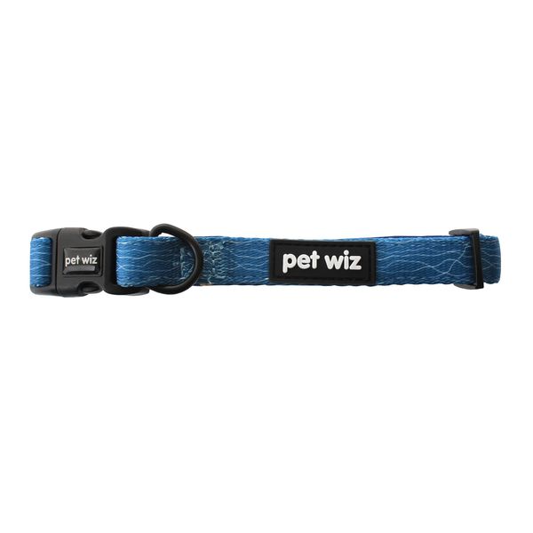 Adjustable Dog Collar with Neoprene Padding Features a Durable D Ring, in Adorable Designs. (Pawfect Waves, Extra Small)