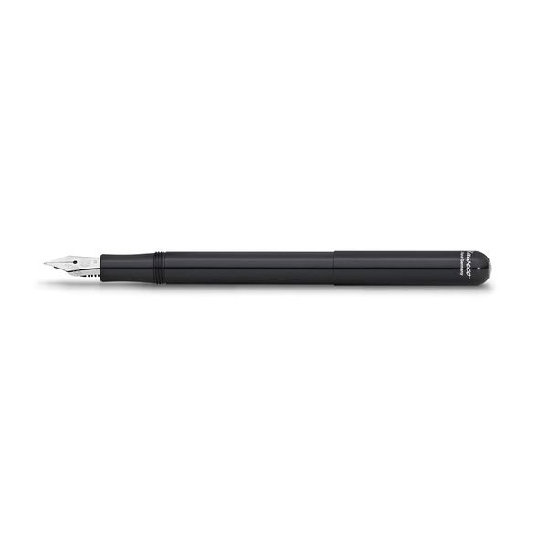 Kaweco LILIPUT Fountain Pen Black I Premium Aluminium Fountain Pen for Ink Cartridges I Exclusive Fountain Pen 12.5 cm I Nib: B (Broad)