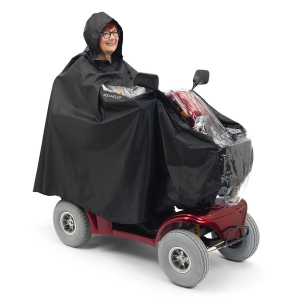 Staveley Mobility Scooter Cape | Unisex Waterproof Rain Poncho Cover for Electric Scooters and Wheelchair (XL Cape)