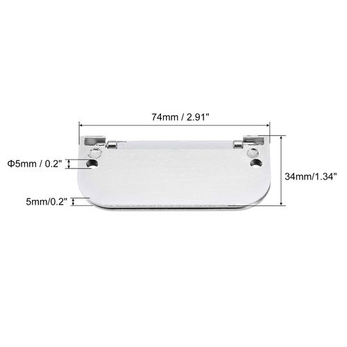 uxcell Finger Flush Pull Handle 74x34x5mm Rectangle for Drawer Door Bright Silver 4pcs