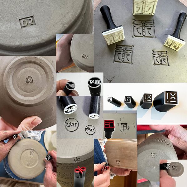 Serifina Custom Potter's Mark Pottery Ceramic Stamp Incorporating A Hand-Held Post - 2 X Sizes Included