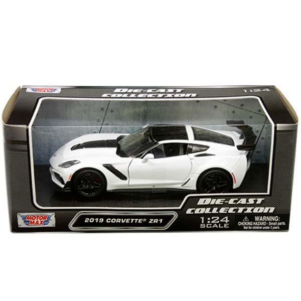 2019 Chevy Corvette ZR1 White with Black Accents 1/24 Diecast Model Car by Motormax 79356white