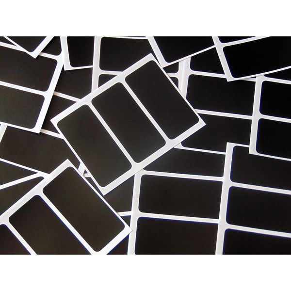 65x30mm Rectangular Colour Code Stickers - Packs of 45 Coloured Rectangle Sticky Labels - 30 Colours Available (Black)
