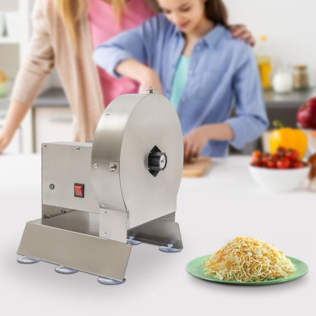 Potato Slicer Commercial Fruit Vegetable Slicing Machine Cabbage Shredder Silver