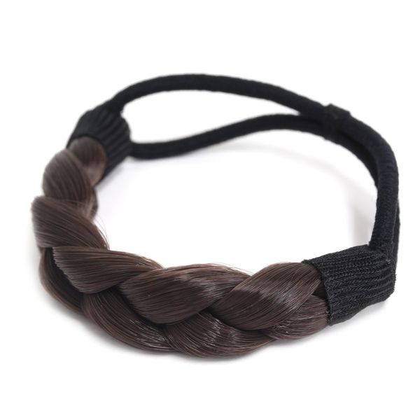 JewelVOX Hair Accessory, Hair Tie, Wig, Thin, Braid, Fake Hair Pony, dark brown 6, 選択