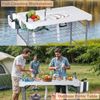 Portable Folding Fish Cleaning Table Camping Table w/ Faucet Hose Grid Rack
