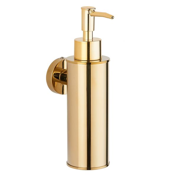 BGL wall mounted 304 stainless steel soap dispenser for decor (Round, Gold)