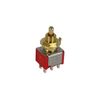 Mini Short Lever Toggle Switch 3-way On-On-On Round Lever Gold