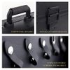 Kinglioncase Barber Case Clipper Bag Black, Hair Kit Tool Box Aluminum Organizer with Portable Handle and Secure Numlock for Scissors, Clippers, Barber Supplies 15.8" x 11" x 6.5"