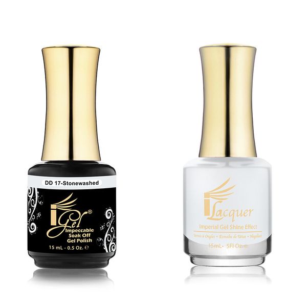 IGel Duo Nail Lacquer + Gel Polish Matching Color Set - #17 STONEWASHED