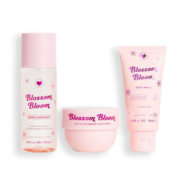 I Heart Revolution, Blossom Bloom Bath & Body Gift Set, All-In-One Mini Hair & Body Set For Summer, Floral Scent, Vegan & Cruelty-Free