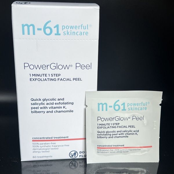 M-61 Power Glow Peel 1 Minute 1 Step Exfoliating Facial Peel 60 Treatments NIB