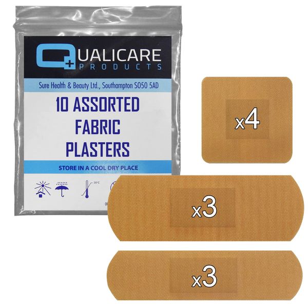 5 Pack of 100 Assorted QUALICARE Premium Ultra Thin Fabric First AID KIT Wound Cut PLASTERS DRESSINGS (500 PLASTERS)