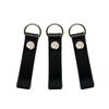 Tochigi Leather Zipper Pulls, Set of 3, Simple Type, Cowhide Leather (Black/Silver)