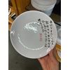 9"D Calligraphy  Plate Round dimple Set of 4 Dinner Plates
