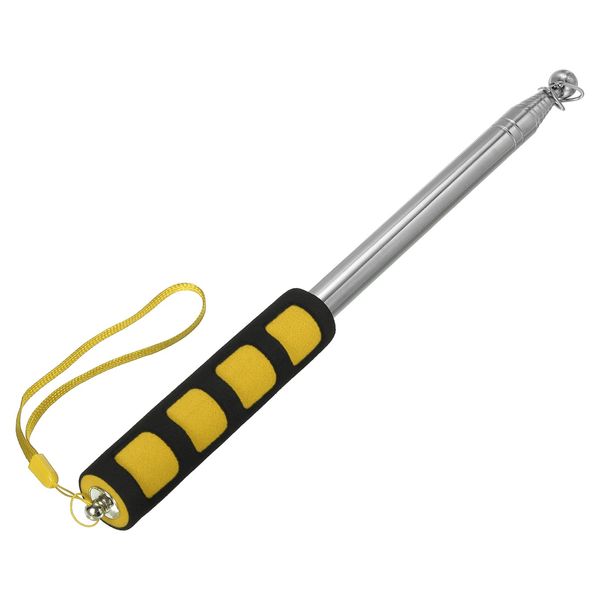 PATIKIL Telescopic Handheld Flagpoles, 6.5 Feet Sponge Handle Stainless Steel Telescoping Flag Poles Tour Guide Flag Pole, 9 Sections, Yellow