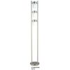 3-light Adjustable with Sllver Base Floor Lamp-white