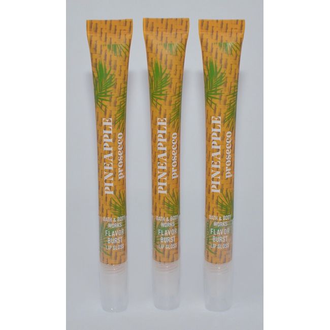 3 BATH & BODY WORKS PINEAPPLE PROSECCO FLAVOR BURST LIP GLOSS SHINE BALM TUBE