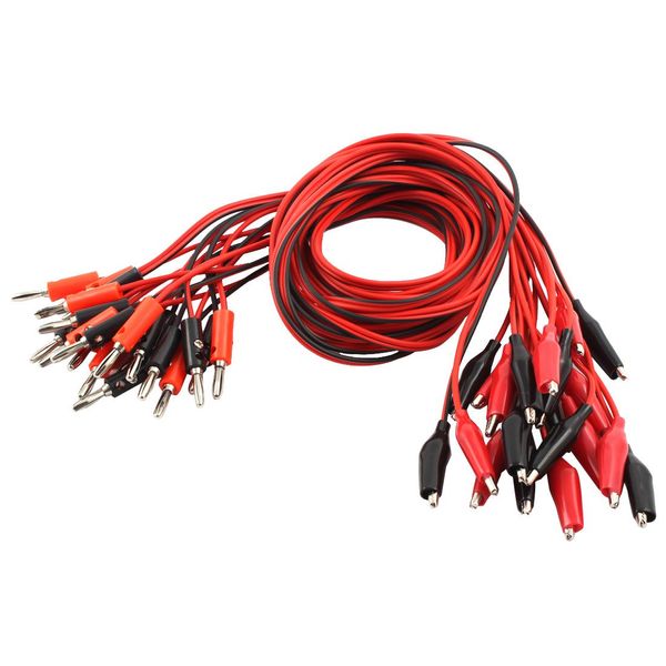 sourcing map 10 Paar Multimeter Messleitungen Set Bananenstecker Prüfsonden mit Krokodilklemme Audio Video Testkabel für elektrische Prüfung