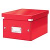 Leitz WOW A5 Storage Box, Click and Store Range, Small Cardboard Storage Box, Red, 60430026