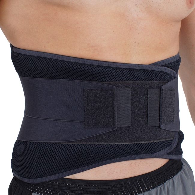 NeoTech Care Adjustable Compression Wide Back Brace Lumbar Support Belt (Charcoal, Size XXXL)