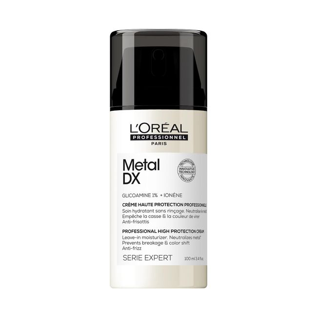 L'Oréal Professionnel Leave-In Creme für alle Haartypen, Gegen Haarbruch, Farbveränderungen & Frizz, Mit UV-Filter und Hitzeschutz, Feuchtigkeitsspendend, Serie Expert, Metal DX High Protection Cream