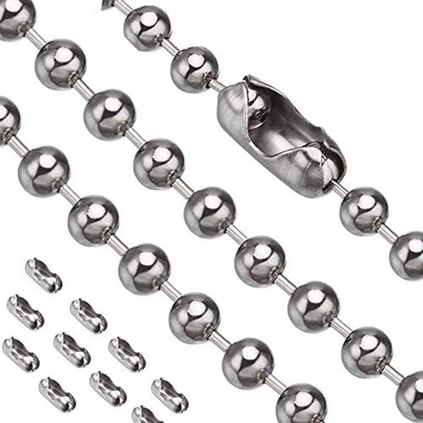 [ESBAET] 100pcs Ball Chain with Connector Chain Keychain Bead Material Silver Key Chain Lanyard for Claws Handmade Material Handmade Accessory Parts