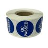 QC Passed - Inventory Control Stickers (1" Round, BL) Self-Adhesive 1000 Labels