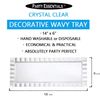 Party Essentials Disposable Hard Plastic Decorative Wavy Trays, 14" X 6", Clear
