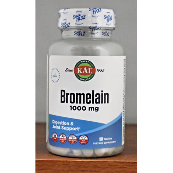KAL Bromelain 1000 mg 90 Tablets Digestion & Joint Support 2 Daily