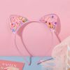 TseenYi Cute Headband Non-slip Cat Ears with Floral Paper Headdress Fashion Hairpin Headwear Headpiece Hair Accessories Jewelry for Women and Girls (Pink)