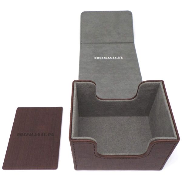 docsmagic.de Premium Magnetic Sideflip Box 100 Brown + Deck Divider - MTG - PKM - YGO